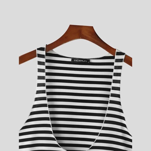 Black and White Striped Tank Top - Picture 3 of 7